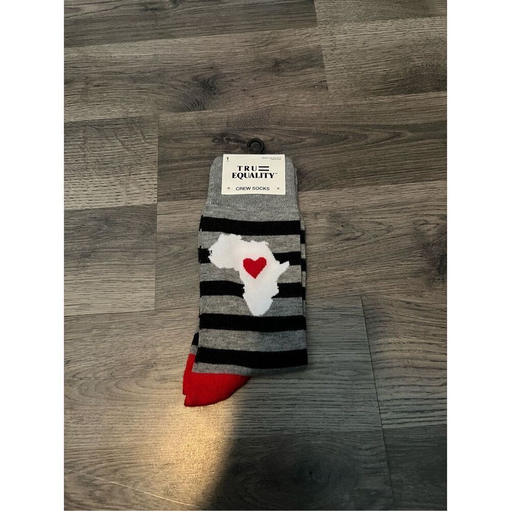 True Equality Africa Striped Crew Socks NEW 1 Pair